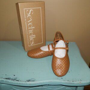Seychelles Los Angeles Royal Tan Leather Mary Janes Shoes Sz 10